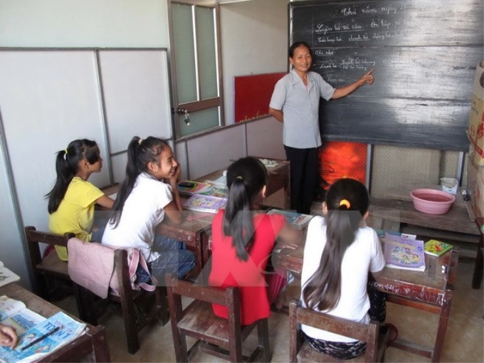 Cô giáo Nguyễn Thị Thông, một trong những đại biểu tham dự Đại hội Thi đua yêu nước toàn quốc lần thứ IX. (Ảnh: Trịnh Duy Hưng/TTXVN)